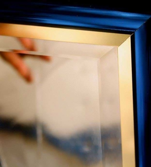 roßer Wandspiegel 108 x 78cm - blau Metallic Rahmen Bild 6
