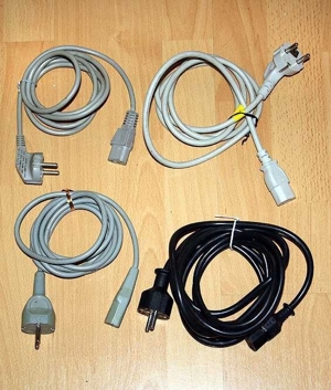 4x Kaltgeräte Kabel 3-polig Netzkabel f. PC - Monitor - Notebook - Projektor usw: Bild 1