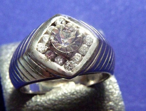 toller 925 echt Silber Ring mit weißen Steinchen Ø 19mm Bild 3