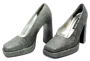 Damen Pumps Plateau Glitzer High Heels - Gr. 36 - UNGETRAGEN