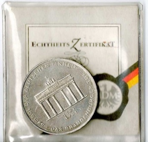 ** 200 Jahre Brandenburger Tor - 10 DM Silber Gedenkmünze - BRD Bild 6
