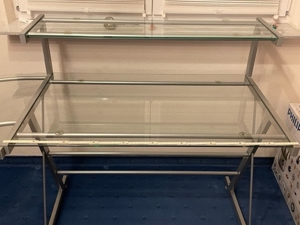 Moderner Eck-Schreibtisch, 2x ca.100 x 60 cm, Metall-Glas *NEUwertig* Bild 10