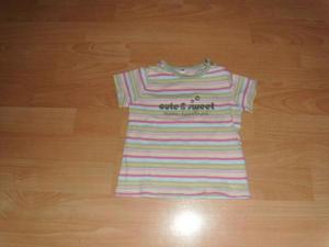 T-Shirt, bunt geringelt mit Schriftzug, Gr. 86