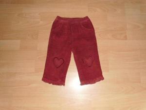 Cordhose, dunkelrot, mit Herzen, Gr. 80