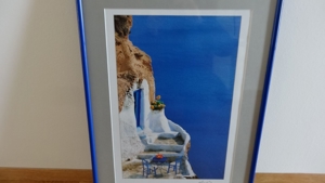 Urlaub Meer Bild Wandbild Gemälde mit blauem Rahmen Bild 4