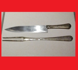 Transchier Besteck Set Silber Edelstahlklinge wie NEU