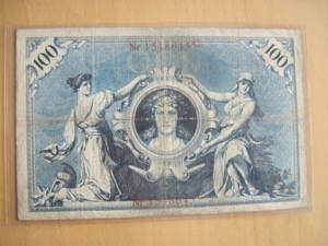 Antike Banknote 100 Mark Reichsbanknote 01.07.1898 Kaiserreich Reichsmark Geldschein Bild 2