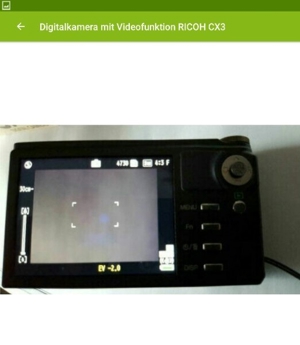 Ricoh Digitalkamera mit Videofunktion CX3 Bild 2