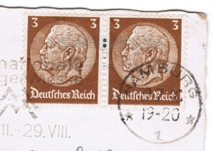 Briefmarke Deutsches Reich Bismark 3 Pf., (2x) auf AK, no PayPal Bild 1
