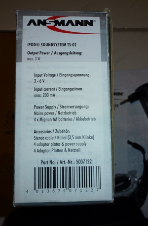 Ansmann TS-02 Tragbarer Lautsprecher& Audio-Docks Bild 5