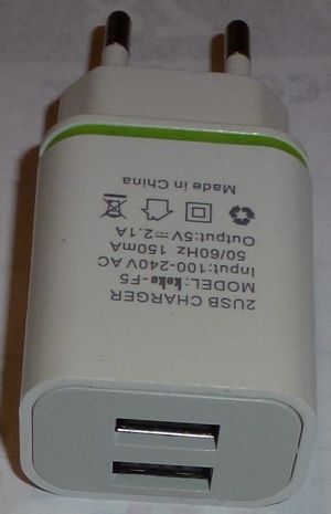 Ladegerät Stecker 2x USB-Port 5V-2,1A Bild 2