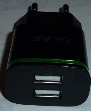 Ladegerät Stecker 2x USB-Port 5V-2A-1A Bild 2