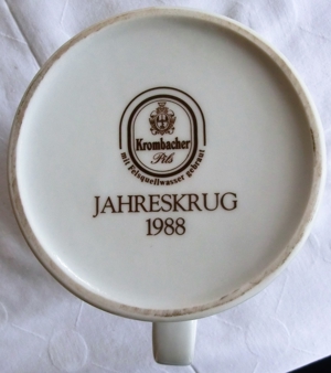 Krombacher Jahreskrug, WMF Biergläser, Diebels Sammelteller Bild 4