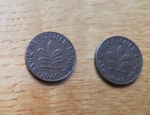 5 Münzen 1 Pfennig 1949 - Bank Deutscher Länder Bild 3
