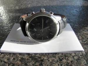 BMW Armbanduhr / Chronograph - schwarz/Lederarmband Artikel 83260432810 in OVP Bild 3