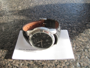 BMW Armbanduhr / Chronograph - schwarz/Lederarmband Artikel 83260432810 in OVP Bild 4
