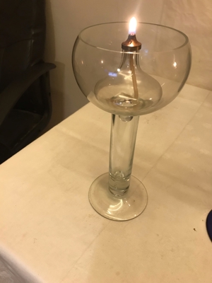 Glas Öl Lampe, Glas kerze halter Bild 3