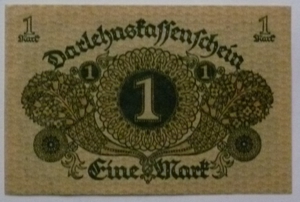 Banknote Geldschein 1 Mark Darlehnskassenschein Berlin 1920 Bild 1