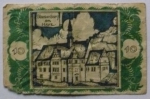 Geldschein 10 Pfennig Braunschweiger Notgeld 1. Mai 1921 Bild 2