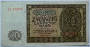 Banknote Geldschein SBZ 20 Deutsche Mark Berlin 1948 Bild 1
