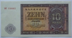 Banknote Geldschein DDR 10 Deutsche Mark Berlin 1955 Bild 1