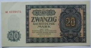 Banknote Geldschein DDR 20 Deutsche Mark Berlin 1955 Bild 2
