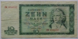 Banknote Geldschein DDR 10 Mark Berlin 1964 Bild 2
