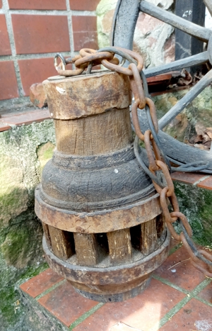 antike Radnabe Wagenrad Holz an Eisen Industry Skandi 1880 Bild 2