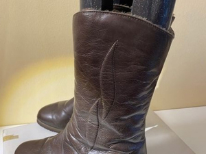 Vintage Lederstiefel mit echtem Biberlamm gefüttert