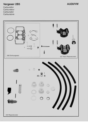 Ersatzteile und Rep-Satz Solex Vergaser 2B5 & 2B7 Audi/VW u. Volvo