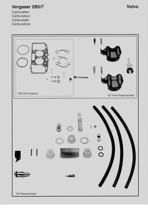 Ersatzteile und Rep-Satz Solex Vergaser 2B5 & 2B7 Audi/VW u. Volvo Bild 2