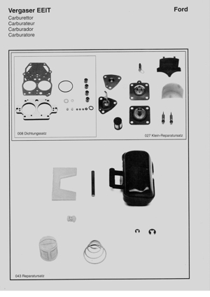 Ersatzteile und Rep-Satz Solex Vergaser EEIT für Ford Fahrzeuge