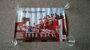 VfB Stuttgart Mannschaftsbild Saison 88/89 (Arie Haan); auf Dach des Vereinsheims; A3