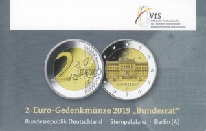 2 Euro Bundesrat - Original Coincard Ausgabe 29.02.2019 - Prägebuchstabe D Auflage 1.750 Stück - Bild 1