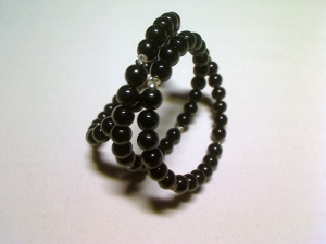 Modeschmuck Armband-Spirale Armband-Kette schwarz-Kugelkette-Gothic Bild 4