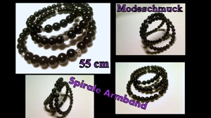 Modeschmuck Armband-Spirale Armband-Kette schwarz-Kugelkette-Gothic Bild 1