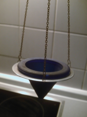 Windlicht Hängewindlicht blau Glas