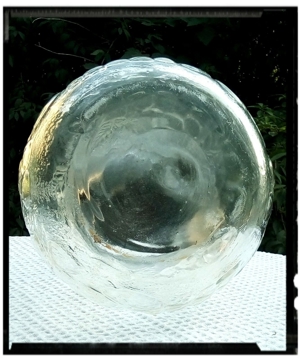 Glaskanne Pressglas alt Kanne Glas Gefaess Saftkrug Krug durchsichtig glass jug Bild 3