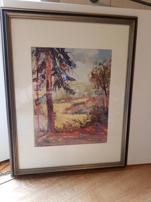Qualitätsvolles Gemälde Kronberger Schule Gouache signiert Bild 2