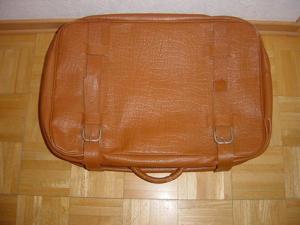 VINTAGE Reisekoffer 70 Jahre Leder Koffer braun 60 x 40 x 18 gut erhalten. Bild 6