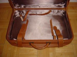 VINTAGE Reisekoffer 70 Jahre Leder Koffer braun 60 x 40 x 18 gut erhalten. Bild 4