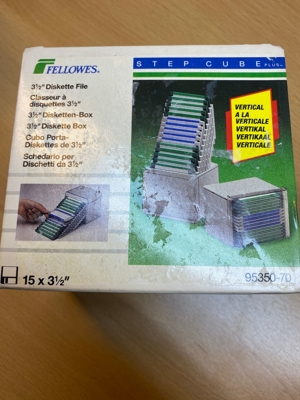 Diskettenbox "Step Cube" für 15 x 3,5"-Disketten, neu
