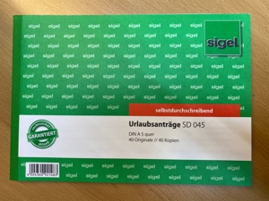 Formularbuch Urlaubsanträge Sigel SD 045