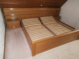 Schlafzimmer Doppelbett mit 2 Kleiderschränken Eiche Bild 3