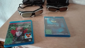 Avatar & Alice im Wunderland Blue-Ray incl. 2 Stück 3D Full HD Brillen zvk. Bild 1