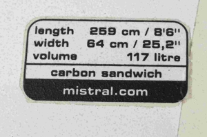 Surfbrett Mistral Screamer 117 Carbon in TOP Zustand Bild 2