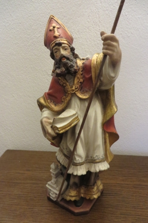 Handgeschnitzte Figur "Heiliger Wolfgang" Bild 3