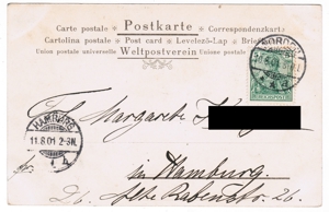 Briefmarke Reichspost Germania 5. auf AK, no PayPal Bild 2