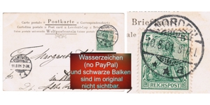 Briefmarke Reichspost Germania 5. auf AK, no PayPal Bild 3