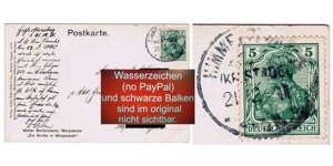 Briefmarke deutsches Reich Germania 5. auf AK no PayPal Bild 3